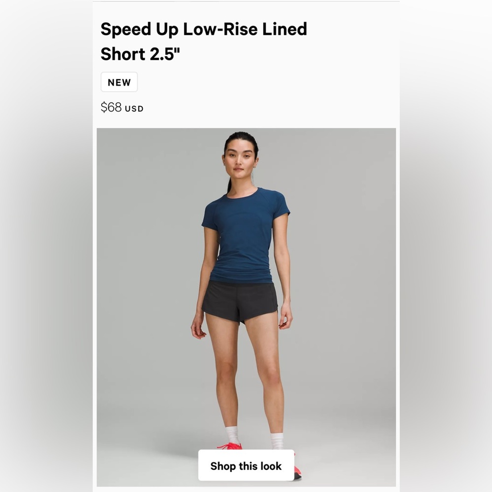 Speed Up Low Rise Lined Short 2.5”